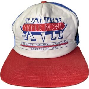 Vintage 1983 Super Bowl XVII Rose Bowl Pasadena New Era DuPont Visor Hat Cap NFL